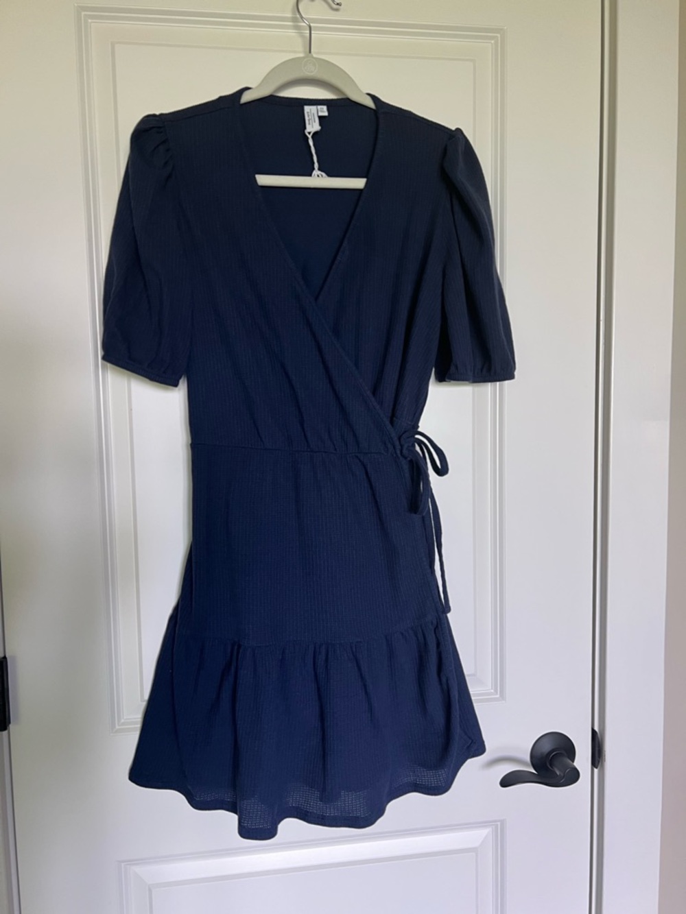 NWOT Paris Atelier & Other Stories Navy Wrap Mini Dress SZ M